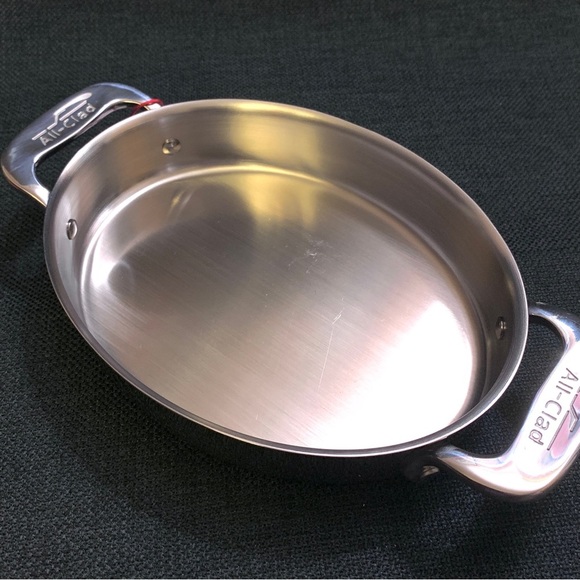 ALL CLAD 7 Inch Mini Oval Bakers Set of 2 Stainless Steel Roasting Baking - Picture 3 of 8